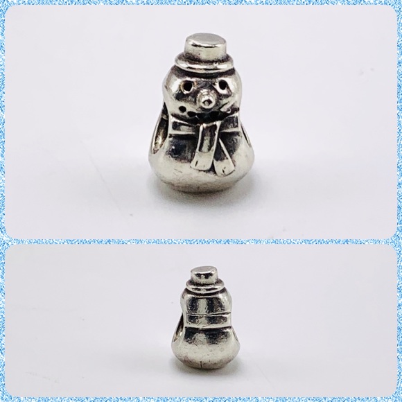 EUC Pandora 790374 Sterling Silver Winter Snowman Christmas Charm - Picture 4 of 8